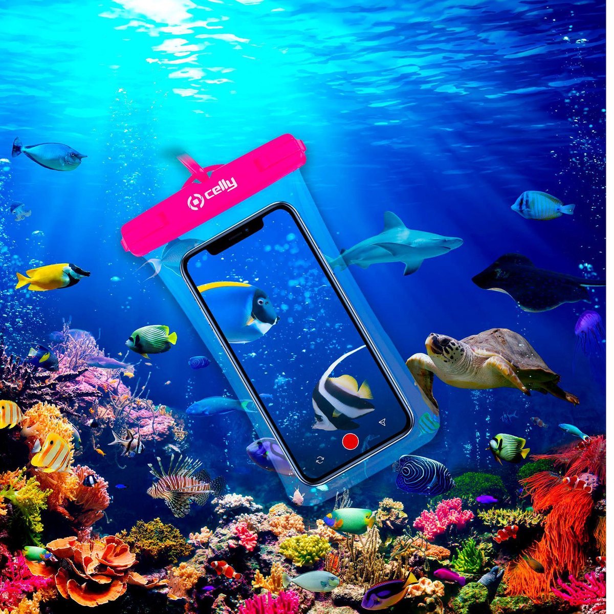 Celly - SplashBag Beschermhoes Telefoon Spatbestendig 7 Inch - Kunststof - Roze