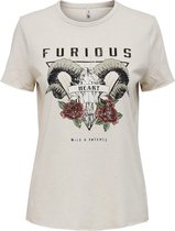 ONLY ONLLUCY LIFE REG S/S COUNTRY TOP BOX JRS Dames T-shirt - Maat S