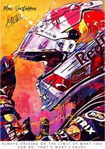 Poster Max Verstappen | Formule 1 | F1 | Red Bull racing | Auto Kunst | Cadeau | A2 | 60x42 | Hoogwaardig glans | Geschikt om in te lijsten
