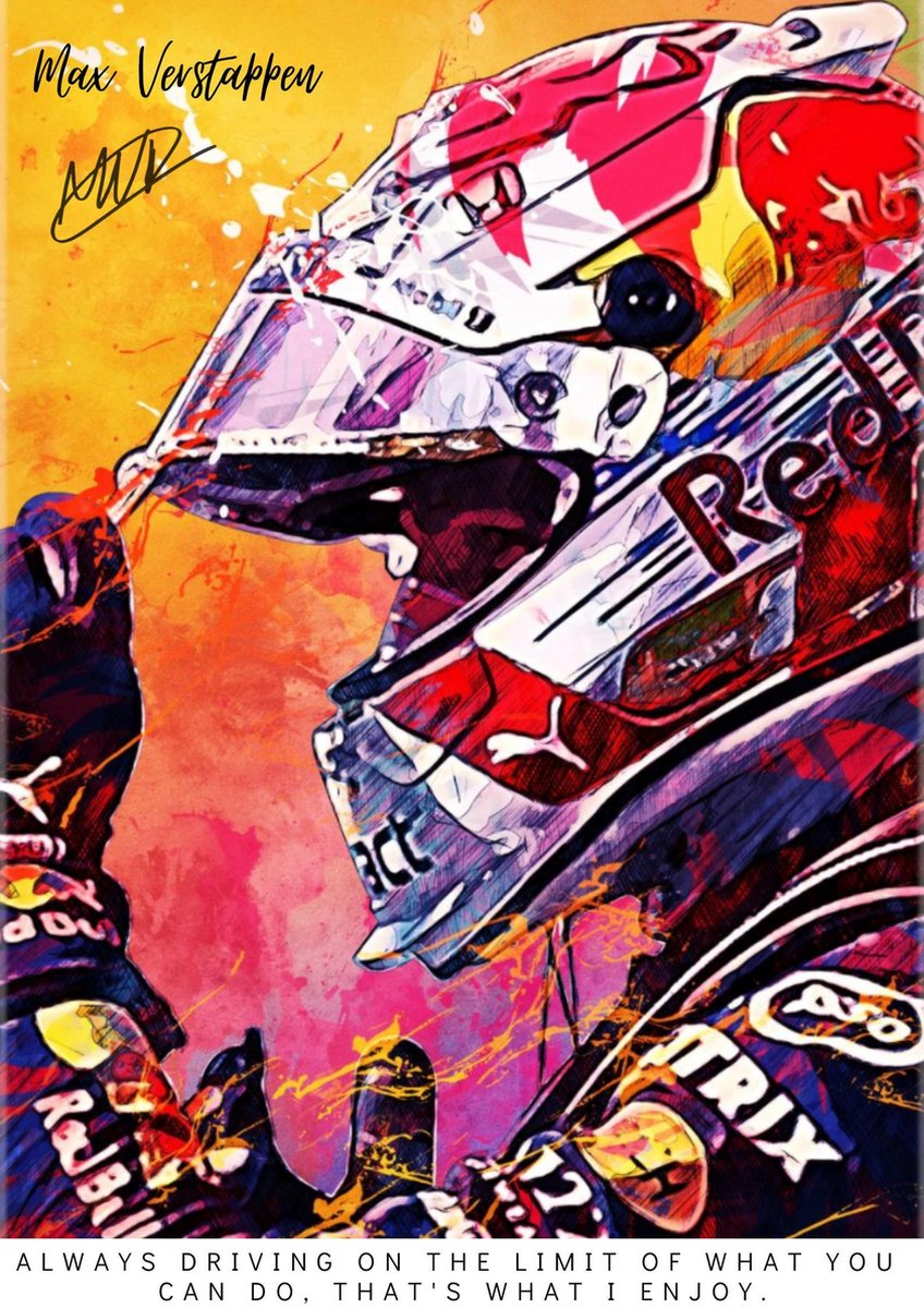 Poster Max Verstappen | Red bull racing | Formule 1 | F1 | Grand Prix | Mercedes | Auto Kunst | A2 | 60x42 | Wanddecoratie | Kinderkamer | Hoogwaardig glans | Geschikt om in te lijsten - ‘Merkloos’