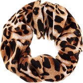 Nouka scrunchie, bruine panterprint