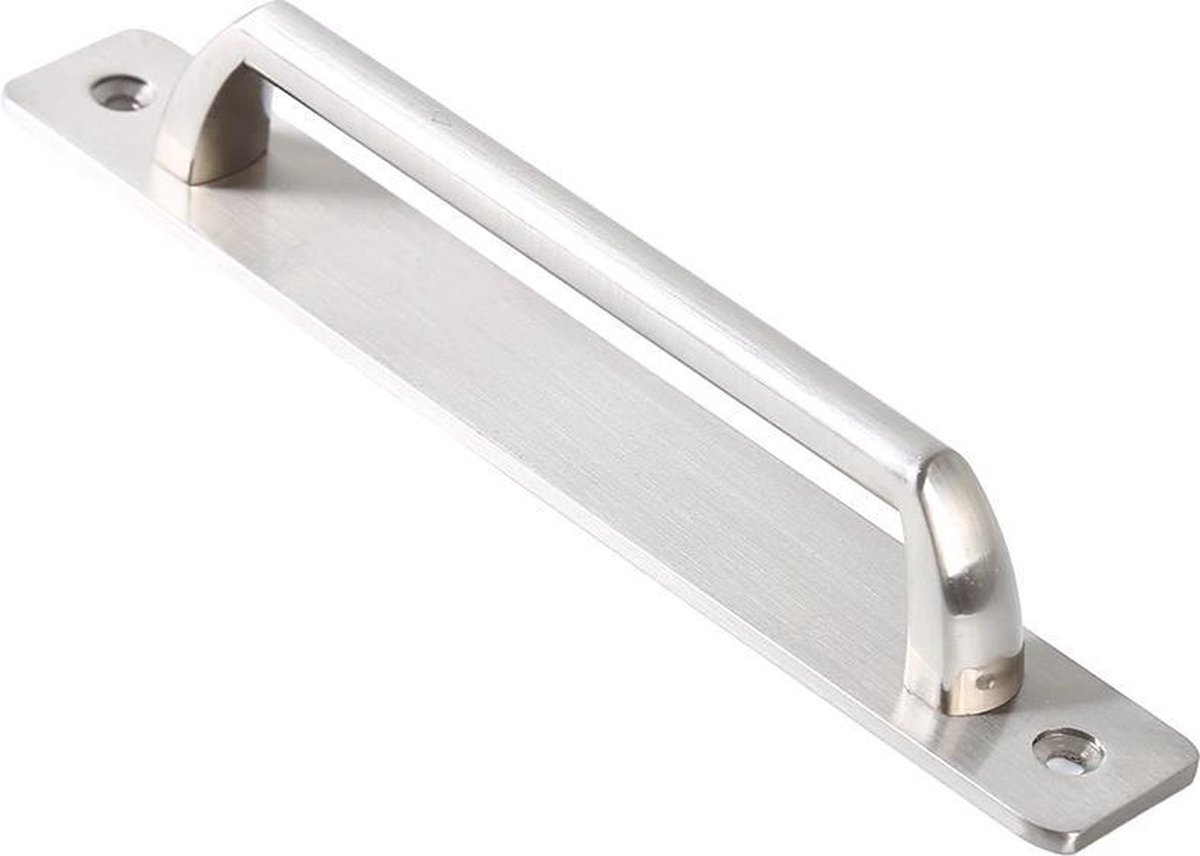 Schuifdeurgreep inclusief schroeven | 18cm| Handgreep zilver| Meubelhandvat | Landelijke greep | Industriële Keukengreep | Hand Grepen | Robuust | Deurgreep Staal | Metaal | Strak Meubelbeslag | schuifdeur | Handvat | Greep | Barndeur |