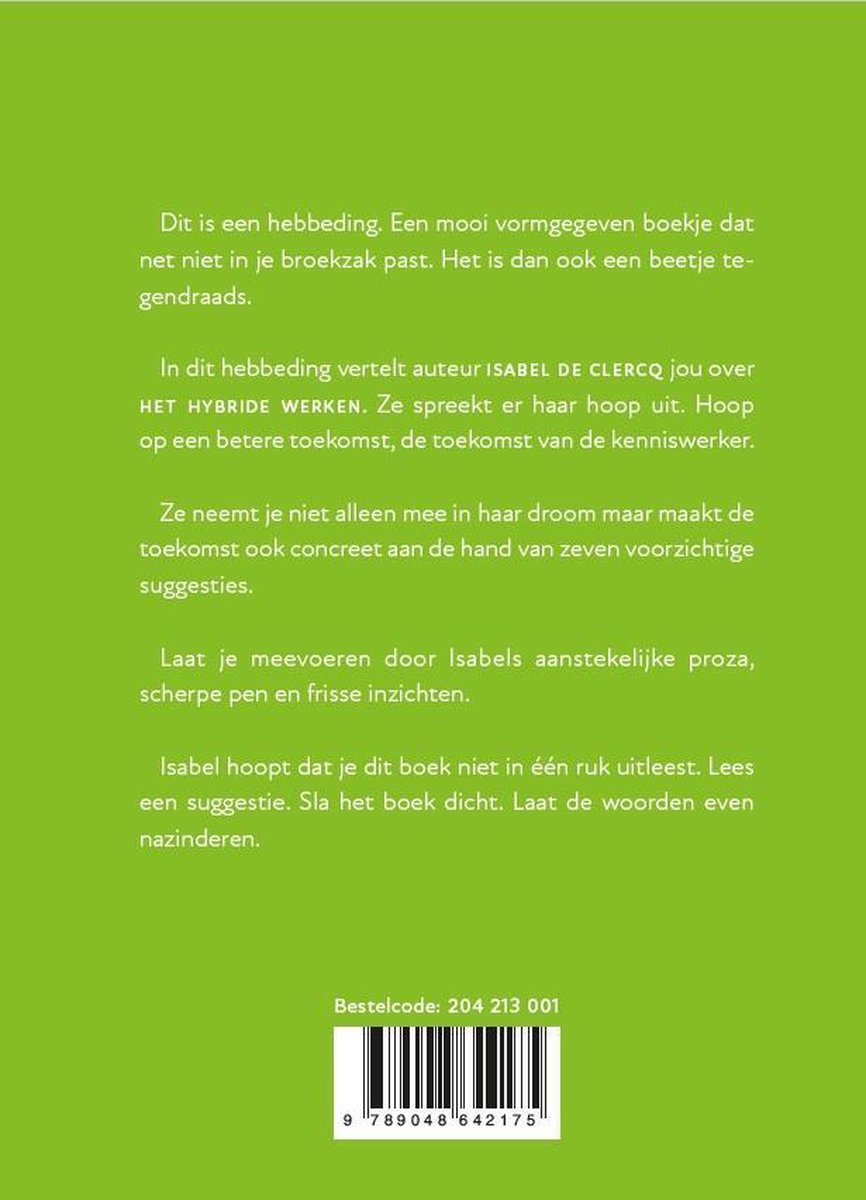 Het hybride werken - back cover