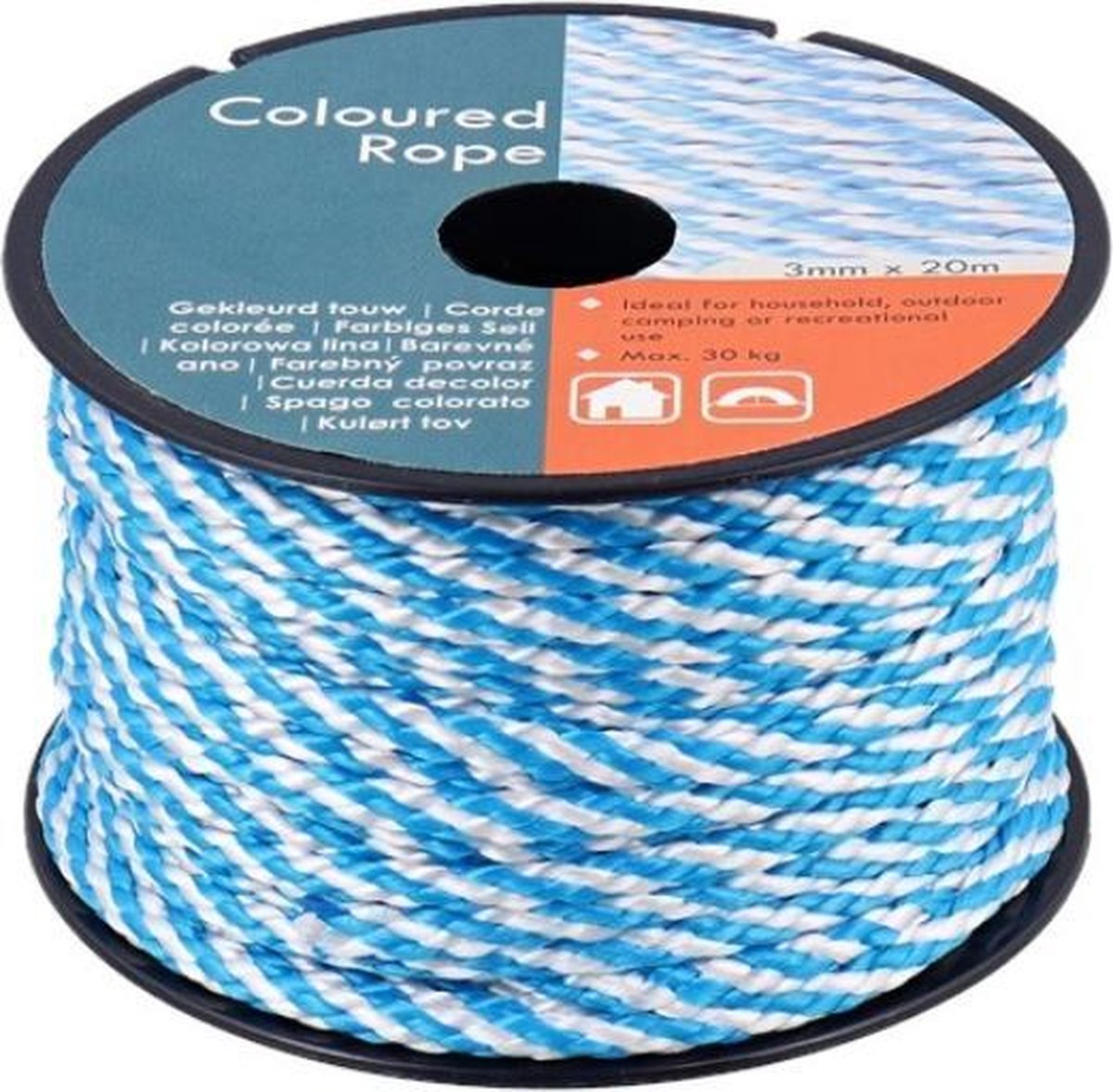 Herstellen klem Vol touw - 3mm x 20m - rood-wit + blauw-wit - elk 1 stuks | bol.com