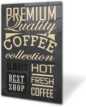 Coffee Collection Tempered Glas Wandbord 40cm x 60cm - Glazen Wandbord