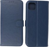 Samsung Galaxy A22 5G Hoesje - Book Case Telefoonhoesje - Kaarthouder Portemonnee Hoesje - Wallet Cases - Geschikt voor Samsung Galaxy A22 5G - Navy