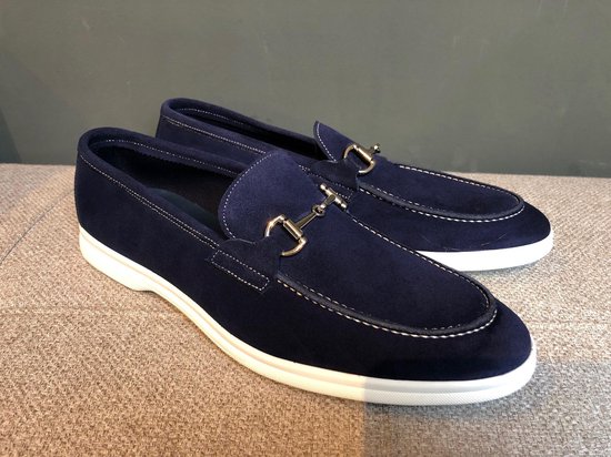 Mocassin donker blauw suède maat 44