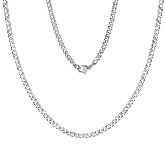 Fako Bijoux® - Chaîne de maillons Acier - Acier inoxydable - Gourmette - 3mm - 50cm - Argent