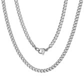 Fako Bijoux® - Schakelketting Staal - RVS - Gourmette - Cuban Link - 4.5mm - 45cm - Zilverkleurig