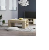 Salontafel - 100x60x42 cm - SALE!! - 4 vakken - Spaanplaat - Sonoma eiken wit - Modern - Rechthoek - hout - Nieuwste Collectie