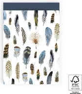 cadeauzakjes Veren 17.5 x 26 cm zakjes met contrasterende binnenkant 10 stuks