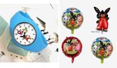 Bing horloge blauw inclusief 4 folie ballonnen, feestpakket, verjaardag, kado