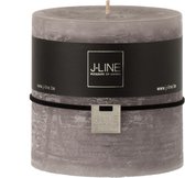 J-Line Cilinderkaars  Donkergrijs Set van 6 stuks
