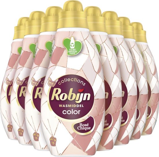 Robijn Klein & Krachtig Rosé Chique Vloeibaar Wasmiddel - 8 x 19 wasbeurten - Voordeelverpakking cadeau geven