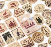 46 Vintage Stickers Travelling - Thema Reizen En Landen - B049 - Voor Scrapbook Of  Bullet Journal - Stickers Voor Volwassenen En Kinderen - Agenda Stickers - Decoratie Stickers