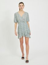 Vila VIMINA DOMINO 2/4 WRAP DRESS Black Dames Jurk - Maat 38