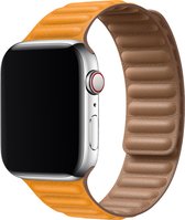 Leren link bandje compatibel met Apple Watch 41/40/38 mmmm, Cali/Geel,