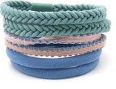 Dielay - Haarelastiekjes Basic - Set 6 Stuks - Blauw