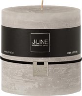 J-Line Cilinderkaars Lichtgrijs Set van 6 stuks
