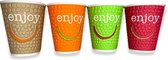 Beker,  Huhtamaki Dubbelwandig, Enjoy Koffiebeker 12oz 345ml 136 stuks per doos
