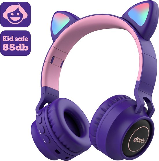 Verlating fenomeen Kerel Kinder hoofdtelefoon DOBI by doobs - Draadloze koptelefoon Bluetooth met  led... | bol.com
