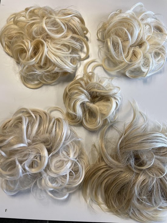 Actie!5x Hairbun Crunchy Haarstuk hairpiece verschillende blond tinten/maten  | bol.com