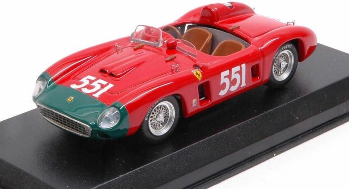 De 1:43 Diecast Modelcar van de Ferrari 860 Monza Spider #551 van de Mille Miglia in 1956. De coureurs waren Collins en Klementaski. De fabrikant van het schaalmodel is Art-Model. Dit model is alleen online verkrijgbaar