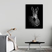 KEK Original - Dieren Zebra - wanddecoratie - 60 x 90 cm - muurdecoratie - Dibond 3mm -  schilderij - Zwart/Wit