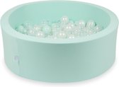 Ballenbak mint 90x30 met ballen 200st (transparant, parelmoer, licht mint)