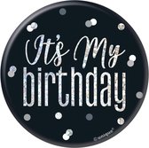 Unique Badge It's My Birthday 5,5 Cm Zwart/zilver