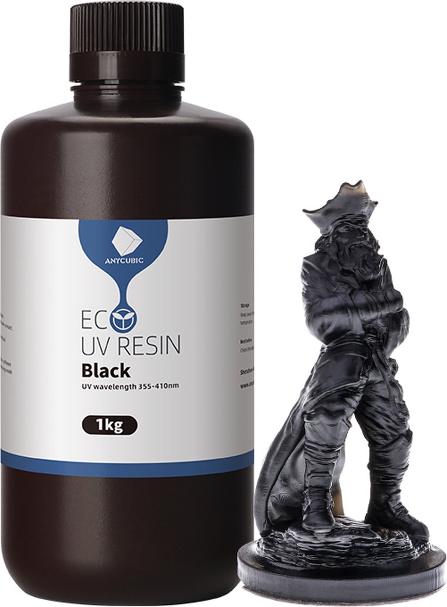 AnyCubic ECO Resin - 1 Liter - 5 Verschillende Kleuren - Resin Voor 3D Printer - Zwart