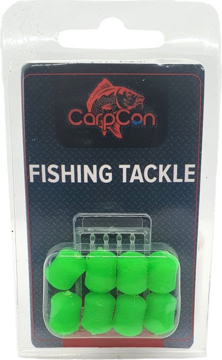 Slow Sinking Dumbell - Groen - 14mm - Green Milky Cream - 8 stuks - Inclusief Hair Stoppers - Plastic Aas - Karper Vissen