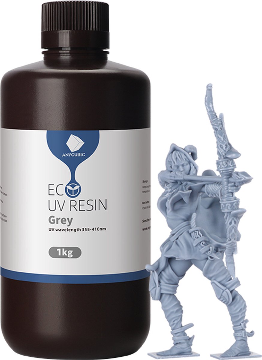 AnyCubic ECO Resin - 1 Liter - 5 Verschillende Kleuren - Resin Voor 3D Printer - Grijs