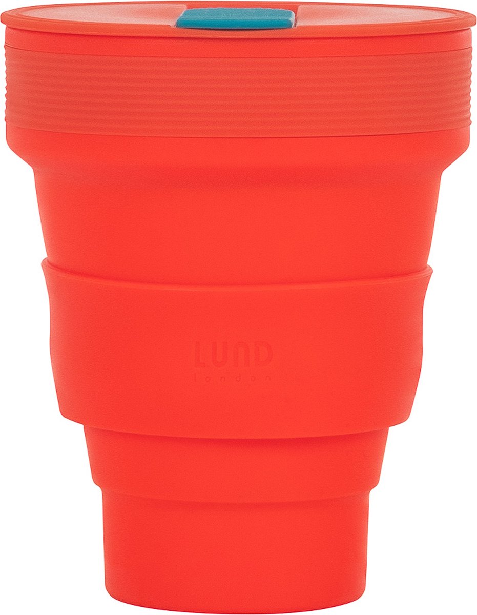Lund London | Opvouwbare Beker | Koffiebeker To-Go | Silicone | 350 ML | Oranje