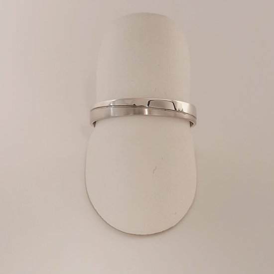 trouwring - heren - Aller Spanninga - 136 - 14 karaat - witgoud - sale Juwelier Verlinden St. Hubert - van €599,= voor €390,=