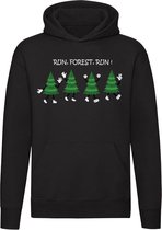 Forest| boom | rennen | kerstboom | grappig | gezond | motivatie Unisex | Trui | Sweater | Capuchon