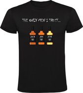 The only men i trust Heren T-shirt - drank - alcohol - whiskey - borrel - humor - grappig