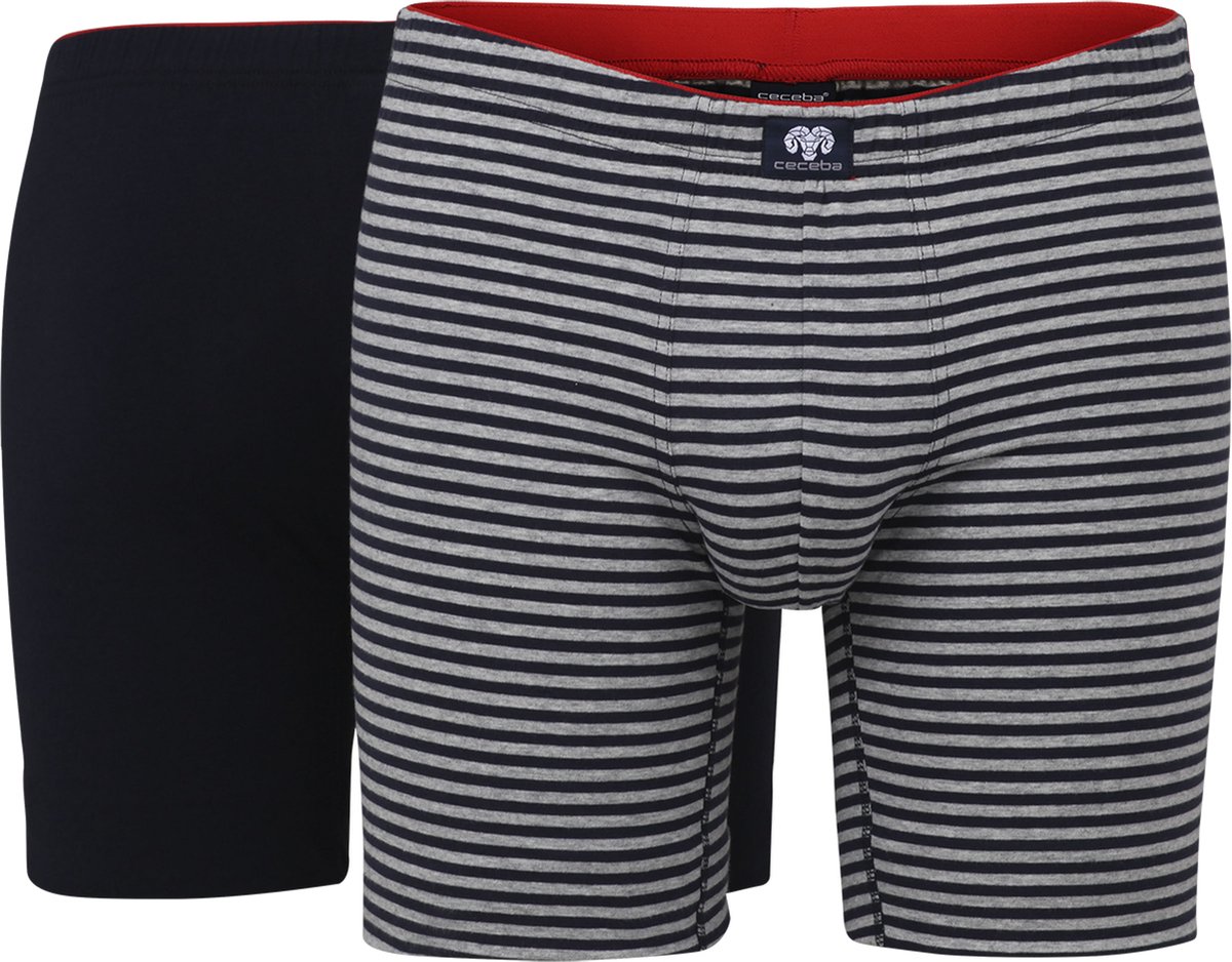 Ceceba heren boxer extra lang (2-pack) - donkerblauw gestreept