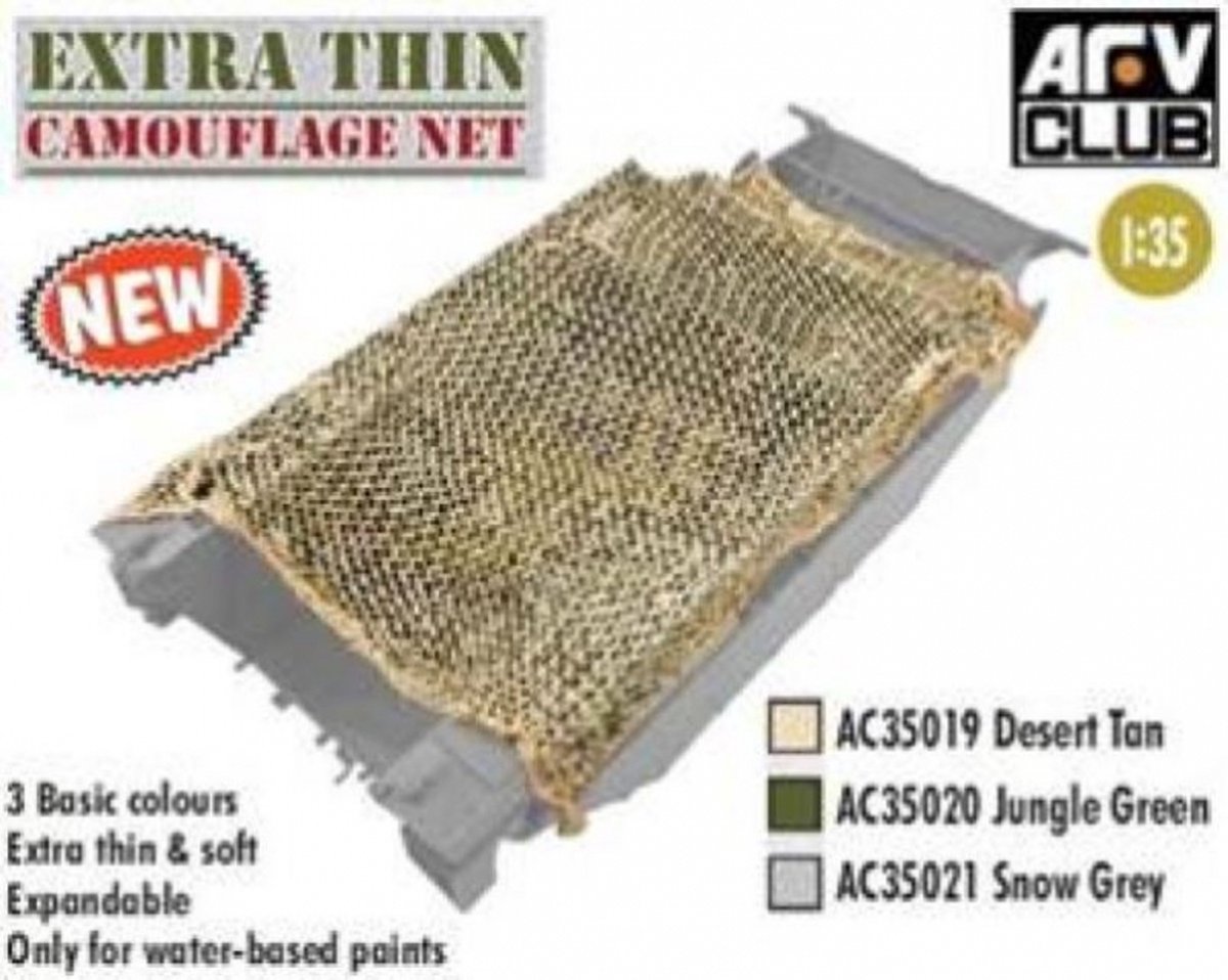 AFV Club Modelbouwpakket - AC35020 Extra Thin Camouflage Net - Jungle Green Accessoires set - 1:35 - Modelbouw