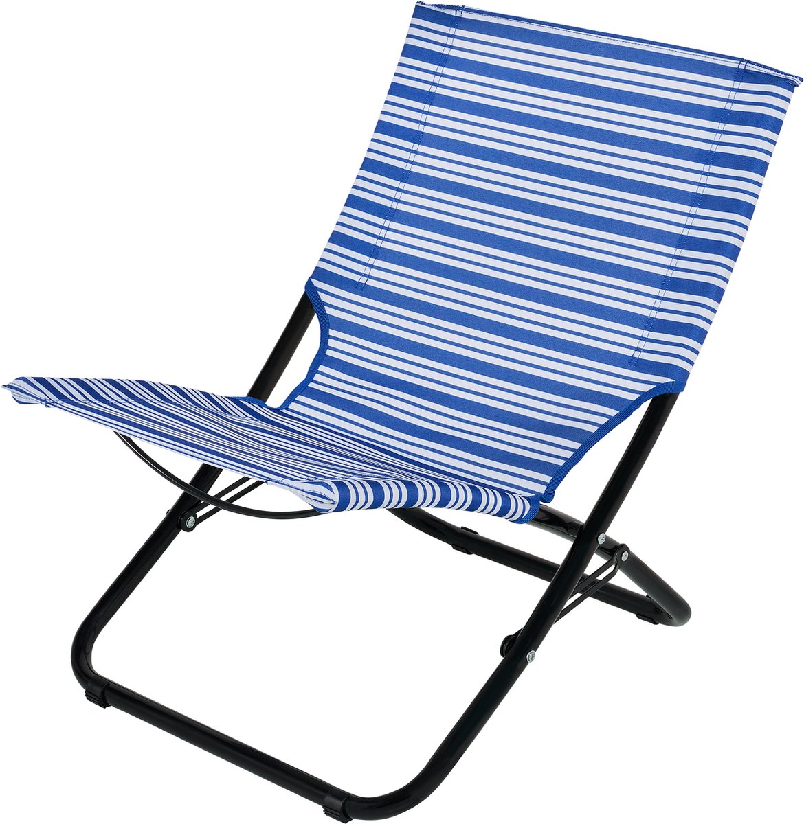 Campart Strandstoel CH-0420 - Inklapbare Campingstoel - Lichtgewicht - Blauw Wit