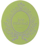 50 stickers Just Married groen - trouwen - huwelijk - bruiloft - sticker - groen - just married