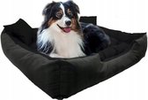 Ecco - Honden- en kattenbed met kussen | Binnenmaat: 100x80 / Buitenmaat: 115x95cm- Zwart