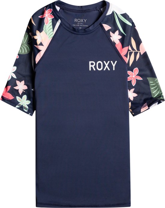 Foto: Roxy uv rashguard voor meisjes korte mouw upf50 mood indigo alma swim maat 140 152cm