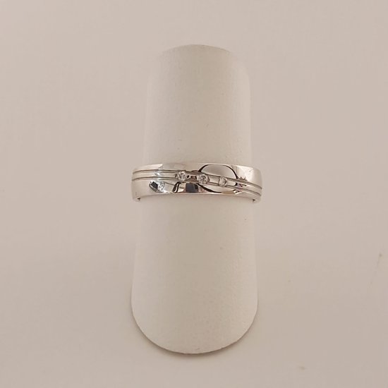 trouwring - dames - Aller Spanninga - 139 - witgoud - 14 karaat - diamant - sale Juwelier Verlinden St. Hubert - van €994,= voor €647,=