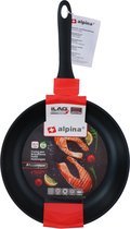 alpina Poêle à frire Ø28 cm - Revêtement antiadhésif - Tous feux dont induction - Aluminium - Zwart