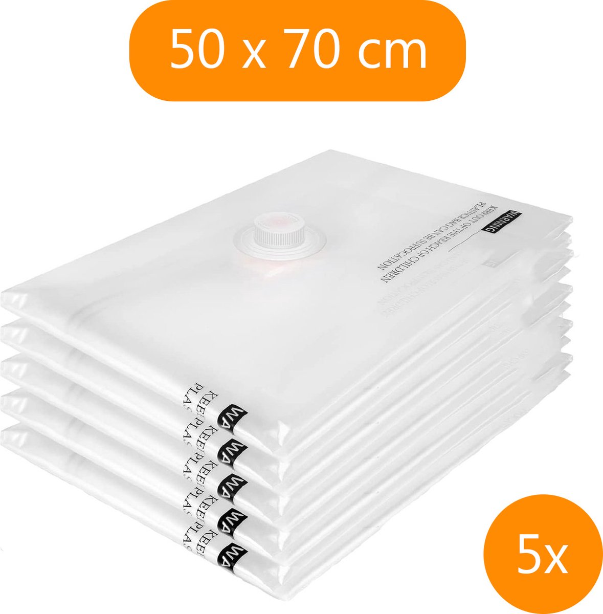 Meisterhome Vacuümzakken 5 stuks - 50 x 70 cm – opbergzakken voor kleding, dekbedden en kussens – vacuüm zakken