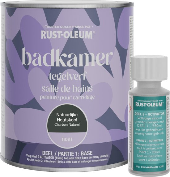 Rust-Oleum Peinture Carrelage Zwart Mat - Charbon de bois Naturel 750ml