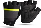 Rogelli Hero II Fietshandschoenen Zomer - Wielrenhandschoenen - Korte Vinger - Heren - Geel, Grijs, Zwart - Maat XL