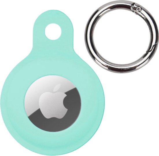 Hoesje Geschikt voor Apple AirTag Hoesje Case Hoesje Geschikt voor Apple AirTag Sleutelhanger Siliconen Hoes - Turquoise
