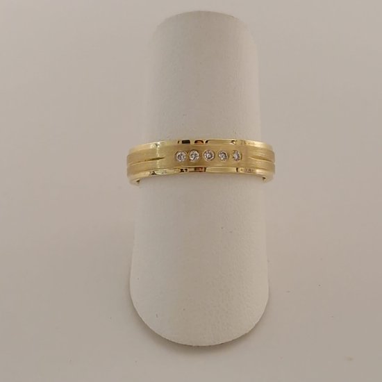 trouwring - dames - Aller Spanninga - 432 - geelgoud - diamant - sale Juwelier Verlinden St. Hubert - van €1195,= voor €777,=